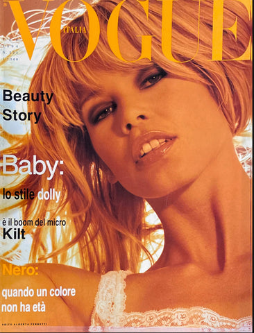 VOGUE Magazine Italia February 1994 CLAUDIA SCHIFFER Linda Evangelista MEGHAN DOUGLAS