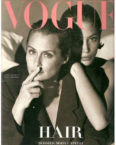 VOGUE Magazine Italia HAIR 1991 CHRISTY TURLINGTON Stephanie Seymour LAUREN HUTTON