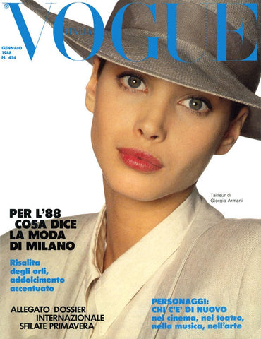 VOGUE Magazine Italia January 1988 CHRISTY TURLINGTON Cindy Crawford A
