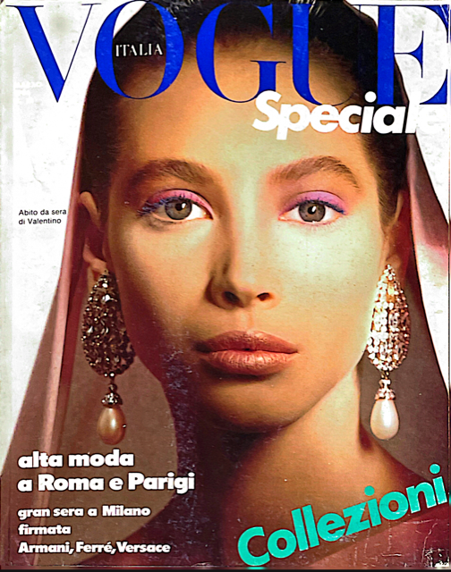 VOGUE Magazine Italia March 1986 CHRISTY TURLINGTON Tatjana Patitz CHANCELLOR