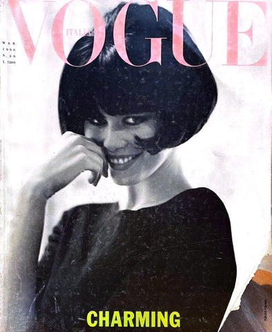 CLAUDIA SCHIFFER Christensen LINDA EVANGELISTA Vtg VOGUE Italia March 1990