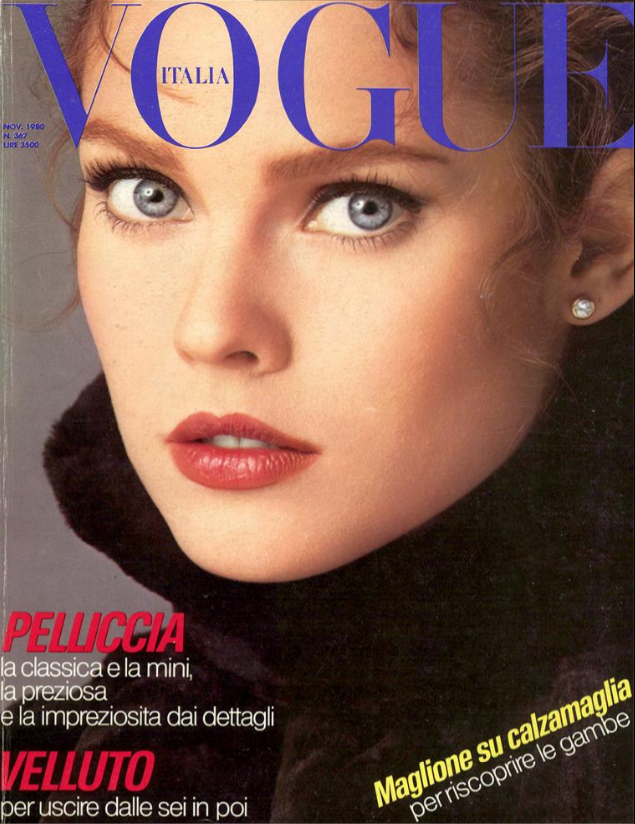 VOGUE Italia Magazine November 1980 CAROL ALT Marie Helvin DAVID BAILEY Fur Pelz