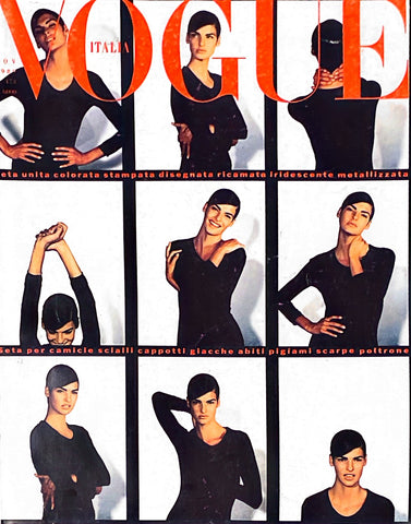 VOGUE Magazine Italia November 1989 LINDA EVANGELISTA Claudia Schiffer NAOMI vtg