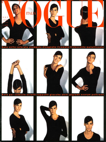 VOGUE Magazine Italia November 1989 LINDA EVANGELISTA Claudia Schiffer NAOMI Crawford