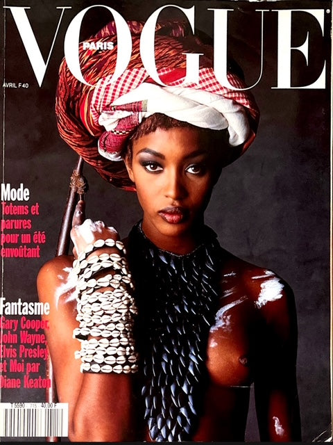 VOGUE Magazine Paris April 1991 NAOMI CAMPBELL Carre Otis HELENA CHRIS