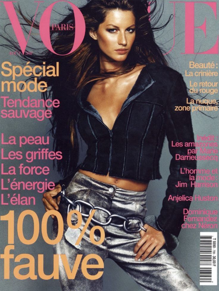 VOGUE Magazine Paris August 1999 GISELE BUNDCHEN Erin O'Connor CAROLYN MURPHY - magazinecult
