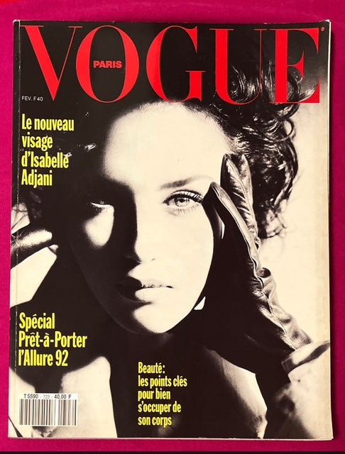 VOGUE Magazine Paris February 1992 ISABELLE ADJANI Yasmeen Ghauri STEWART WHYTE