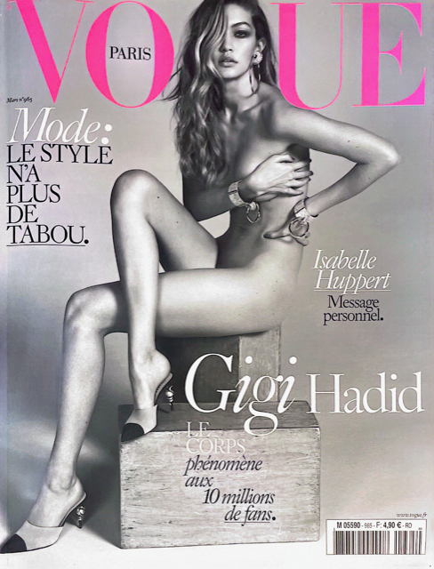 VOGUE Magazine Paris March 2016 GIGI HADID Eva Herzigova IRINA SHAYK Valade