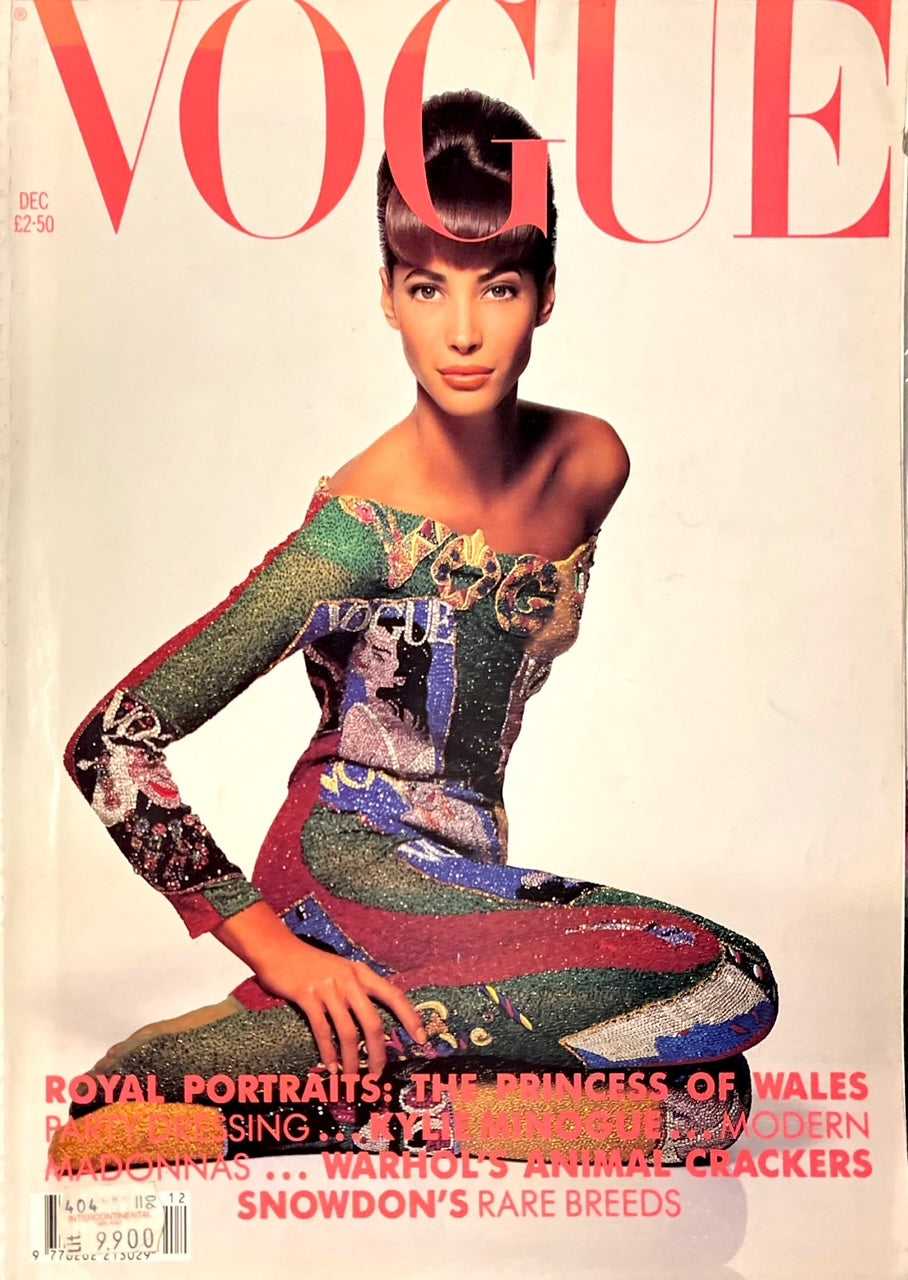 VOGUE Magazine UK December 1990 CHRISTY TURLINGTON Naomi Campbell KYLI
