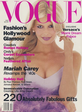 VOGUE Magazine US December 1994 CLAUDIA SCHIFFER Cindy Crawford KATE MOSS