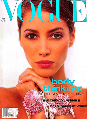 VOGUE Magazine UK July 1991 CHRISTY TURLINGTON Claudia Schiffer SHANA ZADRICK