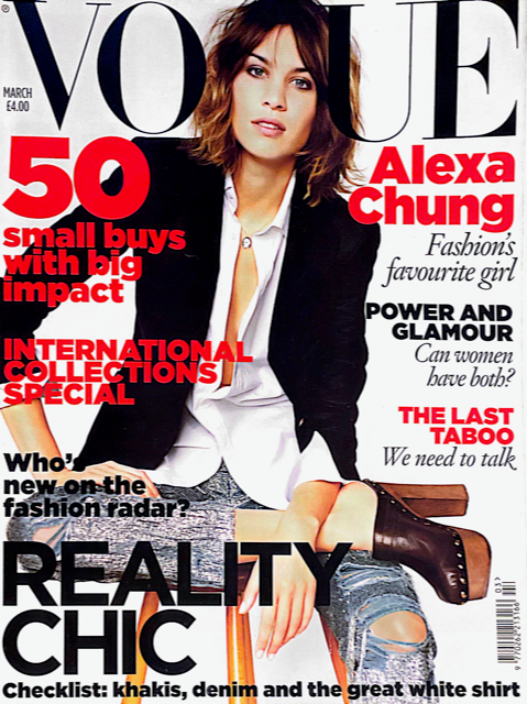 VOGUE Magazine UK March 2010 ALEXA CHUNG Raquel Zimmermann SASHA PIVOVAROVA