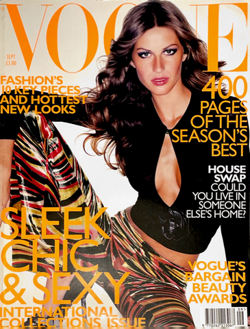 VOGUE Magazine UK September 1999 GISELE BUNDCHEN Shalom Harlow MALGOSIA BELA