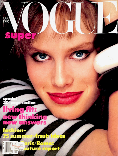 VOGUE Magazine US April 1986 MONIKA SCHNARRE Christy Turlington ESTELLE LEFEBURE