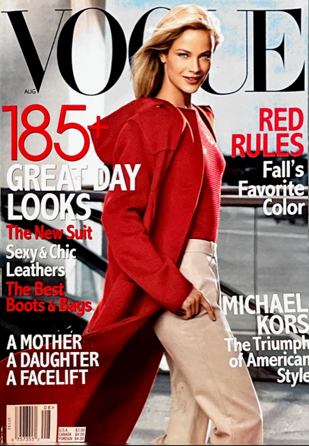 VOGUE Magazine US August 1999 CAROLYN MURPHY Gisele Bundchen Guinevere