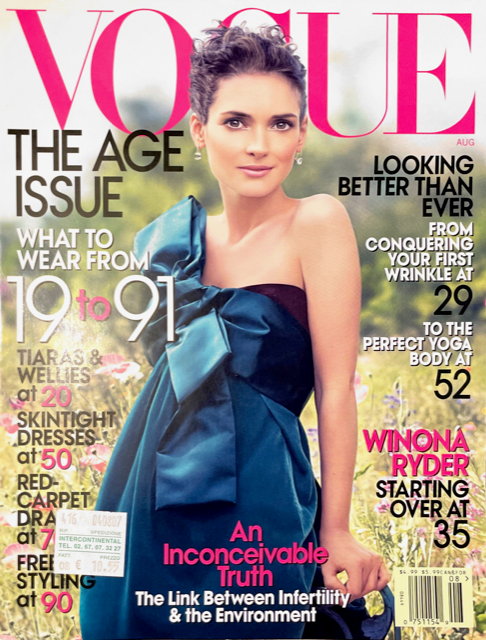 VOGUE Magazine US August 2007 WINONA RYDER Amber Valletta COCO ROCHA Angela Lindvall