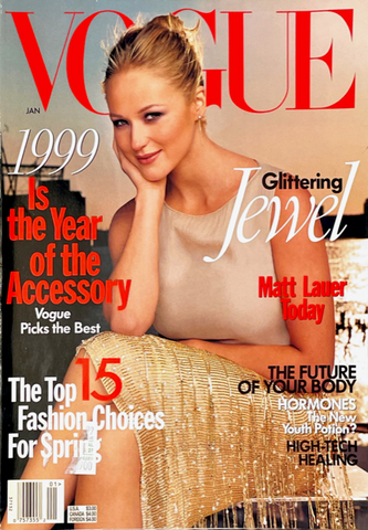VOGUE Magazine US January 1999 JEWEL Gisele Bundchen HELMUT NEWTON Maggie Rizer