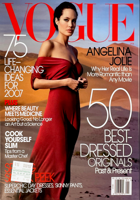 VOGUE Magazine US January 2007 ANGELINA JOLIE Elise Crombez SASHA PIVOVAROVA Lisa Cant