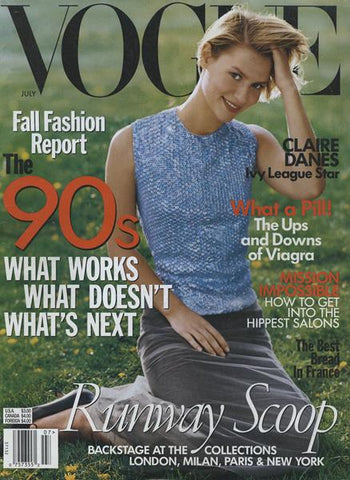 VOGUE Magazine US July 1998 CLAIRE DANES Shalom Harlow BRUCE WEBER