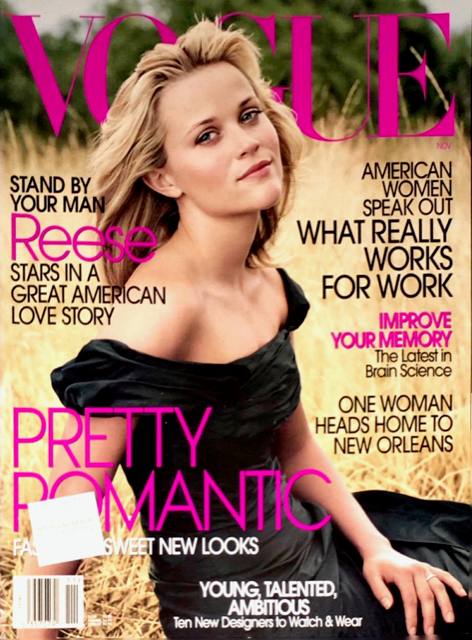 VOGUE Magazine US November 2005 REESE WITHERSPOON Gemma Ward JOSH HARTNETT
