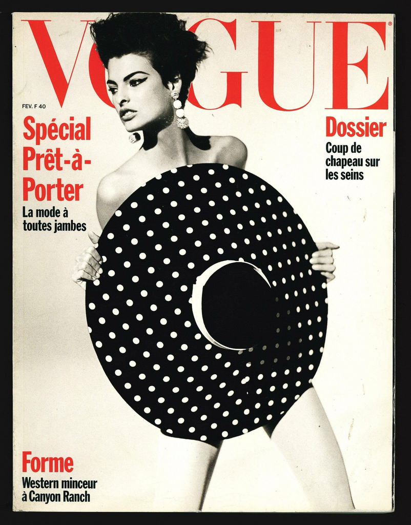 VOGUE Paris Magazine February 1990 LINDA EVANGELISTA Yasmeen Ghauri CHRISTY TURLINGTON