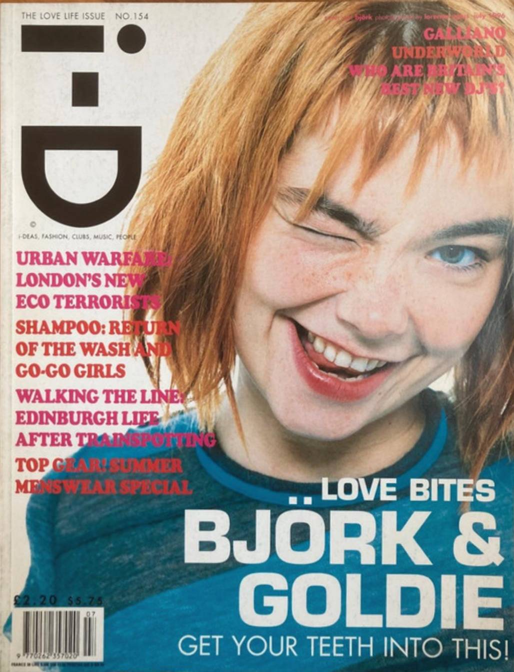 iD I-D Magazine July 1996 BJORK Cover by LORENZO AGIUS Goldie LIKE NEW