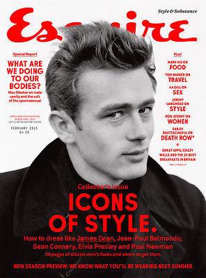 Esquire UK Magazine February 2015 JAMES DEAN Elvis Presley SEAN CONNERY Paul Newman