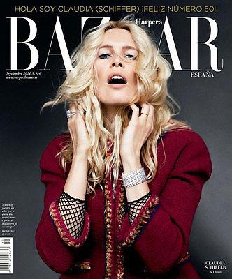 HARPER'S BAZAAR Magazine Spain 2014 CLAUDIA SCHIFFER Vlada Roslyakova ANNA J