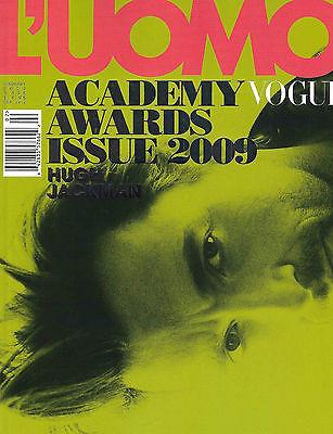 L' UOMO VOGUE Magazine February 2009 HUGH JACKMAN Mickey Rourke HEATH LEDGER Tim Robbins BRUCE WEBER