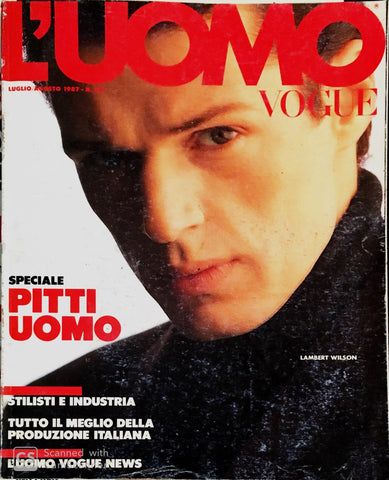 L'UOMO VOGUE Magazine July/August 1987 LAMBERT WILSON