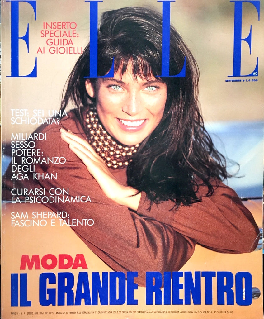 ELLE Italia Magazine September 1990 CARMEN CARMEN Karen Mulder CLAUDIA SCHIFFER - magazinecult