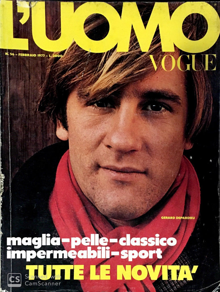L'UOMO VOGUE Magazine February 1977 #56 GERARD DEPARDIEU Andrei Serban
