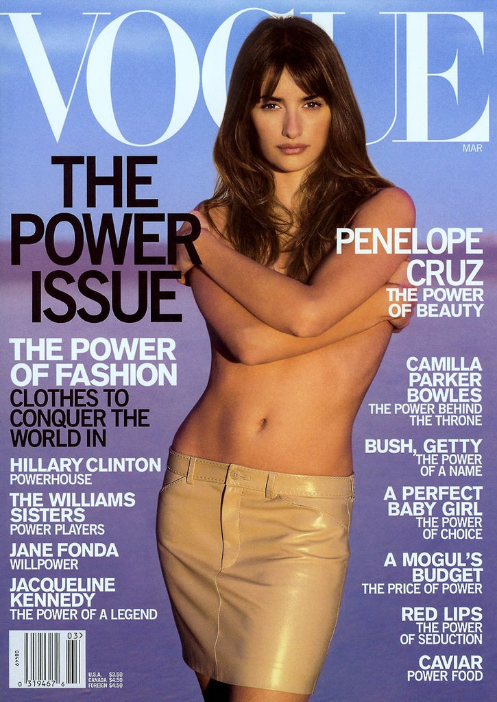 VOGUE US Magazine March 2001 PENELOPE CRUZ Gisele Bundchen JACQUELINE KENNEDY