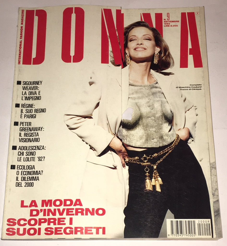 DONNA Magazine Italy September 1992 JOSE MANUEL FERRATER Sigourney Weaver AVI MEROZ