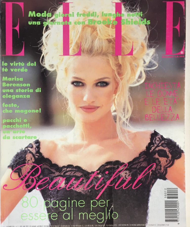 ELLE Italia Magazine December 1995 KAREN MULDER Brooke Shields LAETITIA CASTA