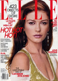 Elle Magazine US December 2002 cover featuring Catherine Zeta Jones. The cover has text and a red 'HOT' tagline.