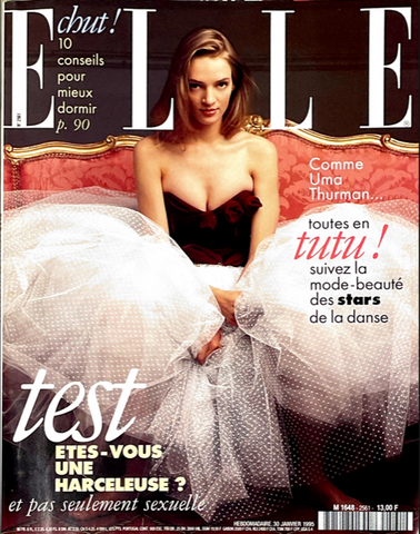 ELLE Magazine France January 1995 #2561 UMA THURMAN Naomi Campbell MARIE PIETRAGALLA