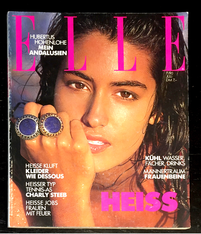 ELLE Magazine Germany July 1990 YASMEEN GHAURI Gretha Cavazzoni DANA PATRICK