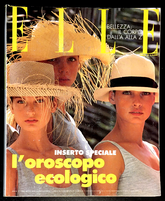 ELLE Magazine Italia July 1989  FAMKE JANSSEN Michaela Bercu GAIL O'NEILL