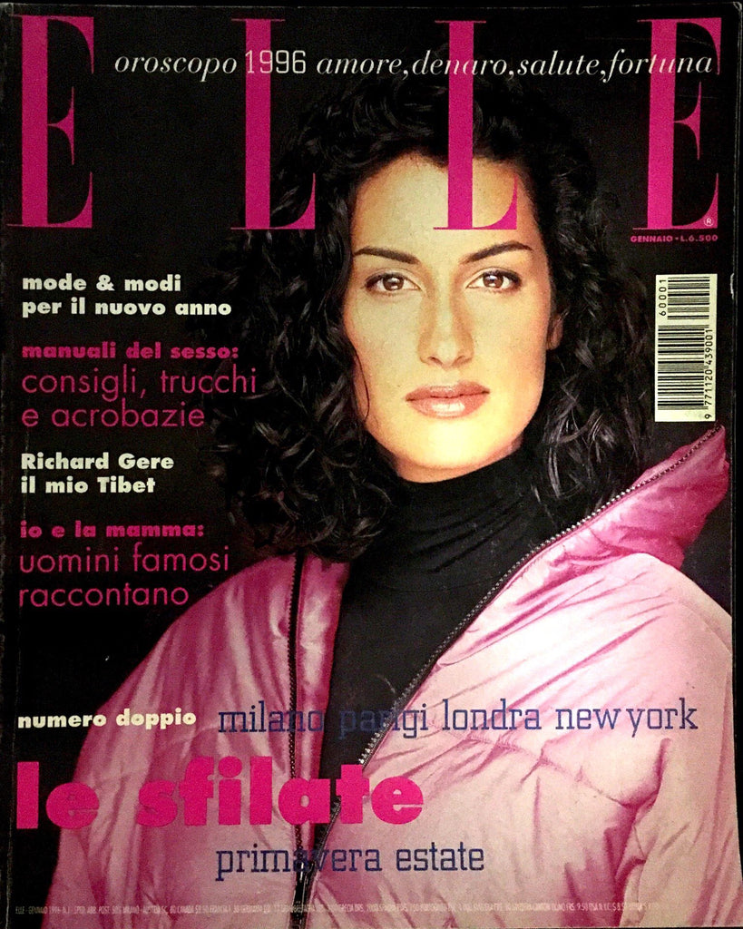'Elle Magazine Italia' January 1996 issue featuring YASMEEN GHAURI