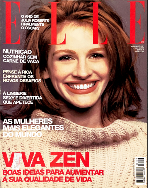 ELLE Portugal Magazine February 2001 JULIA ROBERTS Cecilia Chancellor
