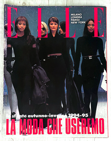 ELLE Italia HELENA CHRISTENSEN Naomi Campbell BEVERLY PEELE Dossier Sfilate PRET A PORTER August 1994