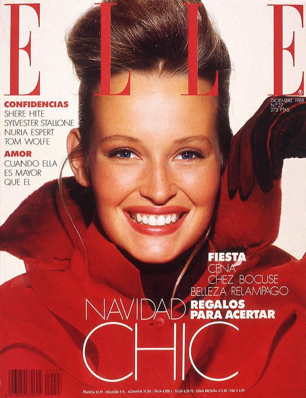 ELLE Magazine Spain December 1988 ESTELLE LEFEBURE Carla Bruni LYNNE KOESTER