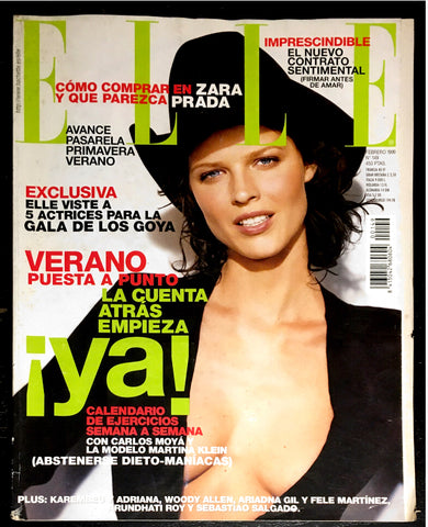 ELLE Magazine Spain February 1999 EVA HERZIGOVA Adriana Sklenarikova KAREMBEU
