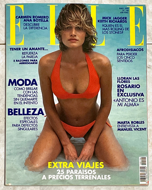 ELLE Magazine Spain July 1995 AMBER VALLETTA Carla Bruni PATRICIA VELASQUEZ