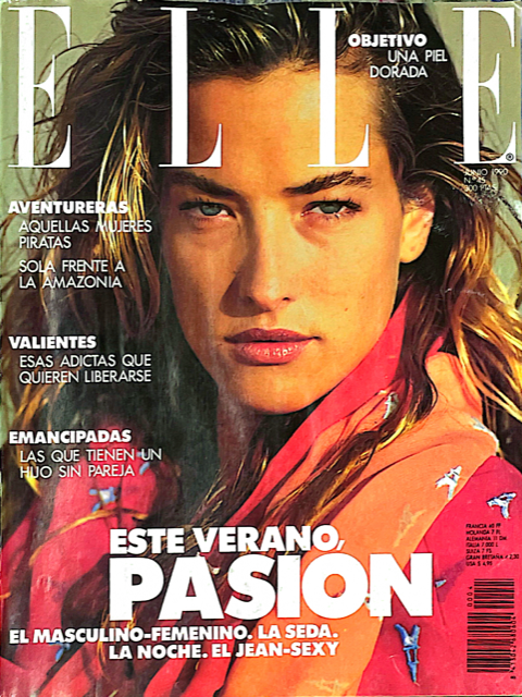 ELLE Magazine Spain June 1990 TATJANA PATITZ Eva Herzigova EMMA SJOBERG Lefebure