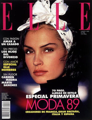 ELLE Magazine Spain March 1989 FAMKE JANSSEN Claudia Schiffer NAOMI CAMPBELL