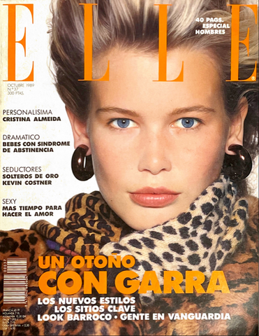 CLAUDIA SCHIFFER Elle Magazine Spain October 1989 Karen Mulder ANGIE EVERHART