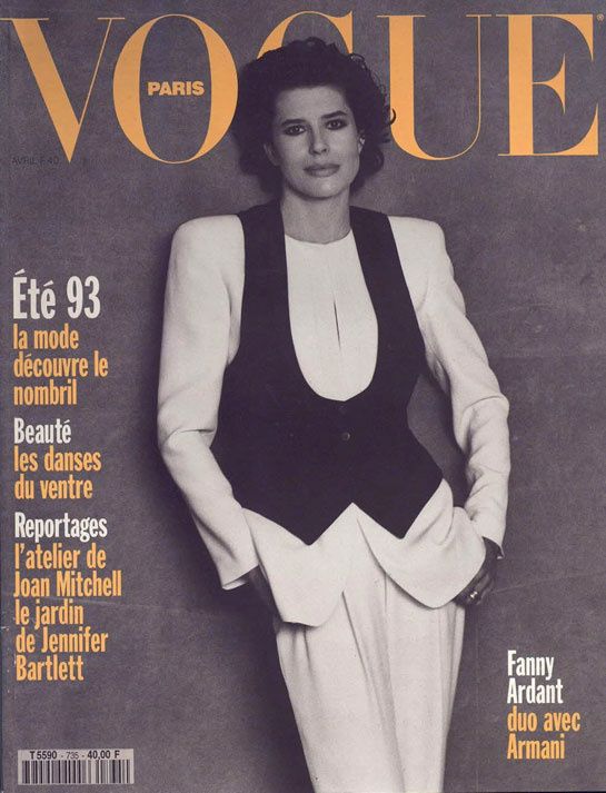 VOGUE Paris Magazine April 1993 FANNY ARDANT Karen Mulder SHALOM HARLOW Nadja Auermann