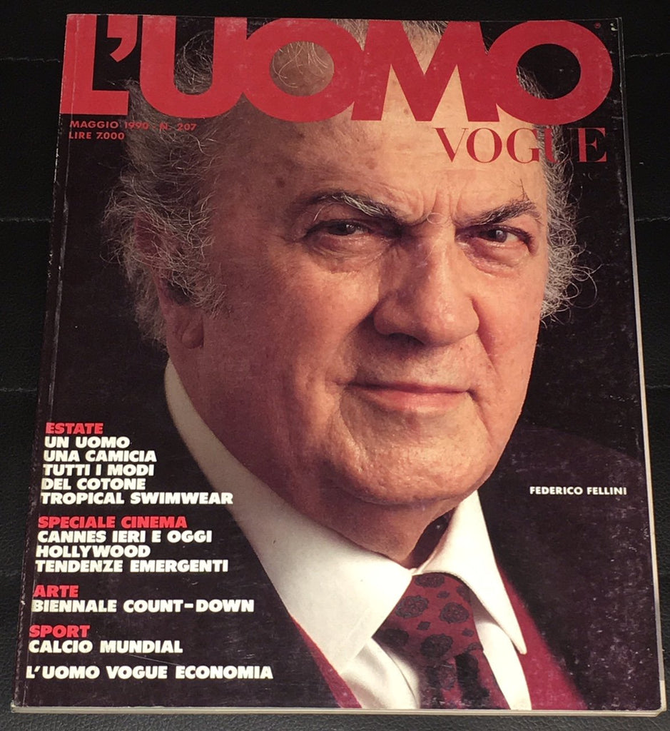 L'UOMO VOGUE Magazine May 1990 FEDERICO FELLINI